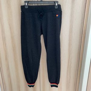 Aviator Nation black rainbow cuff sweatpants